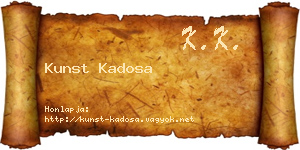 Kunst Kadosa névjegykártya